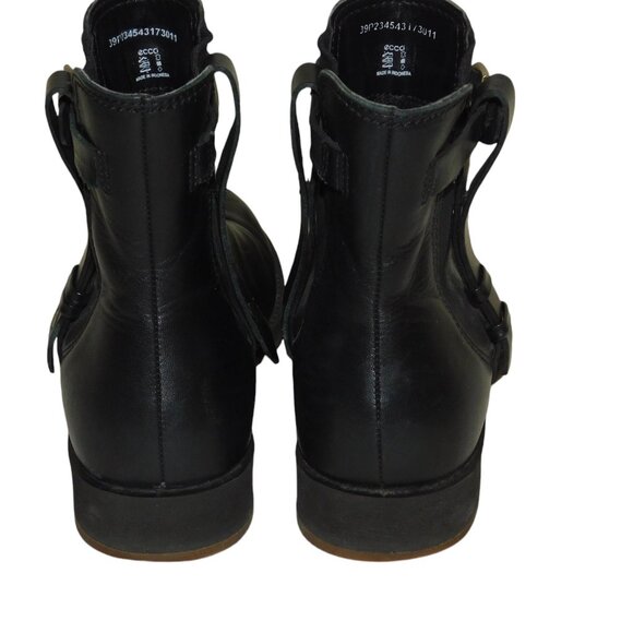 Ecco Saunter Black Leather Mid Cut Ankle Chelsea Boots Size 39 US Size 8-8.5 - Picture 7 of 14